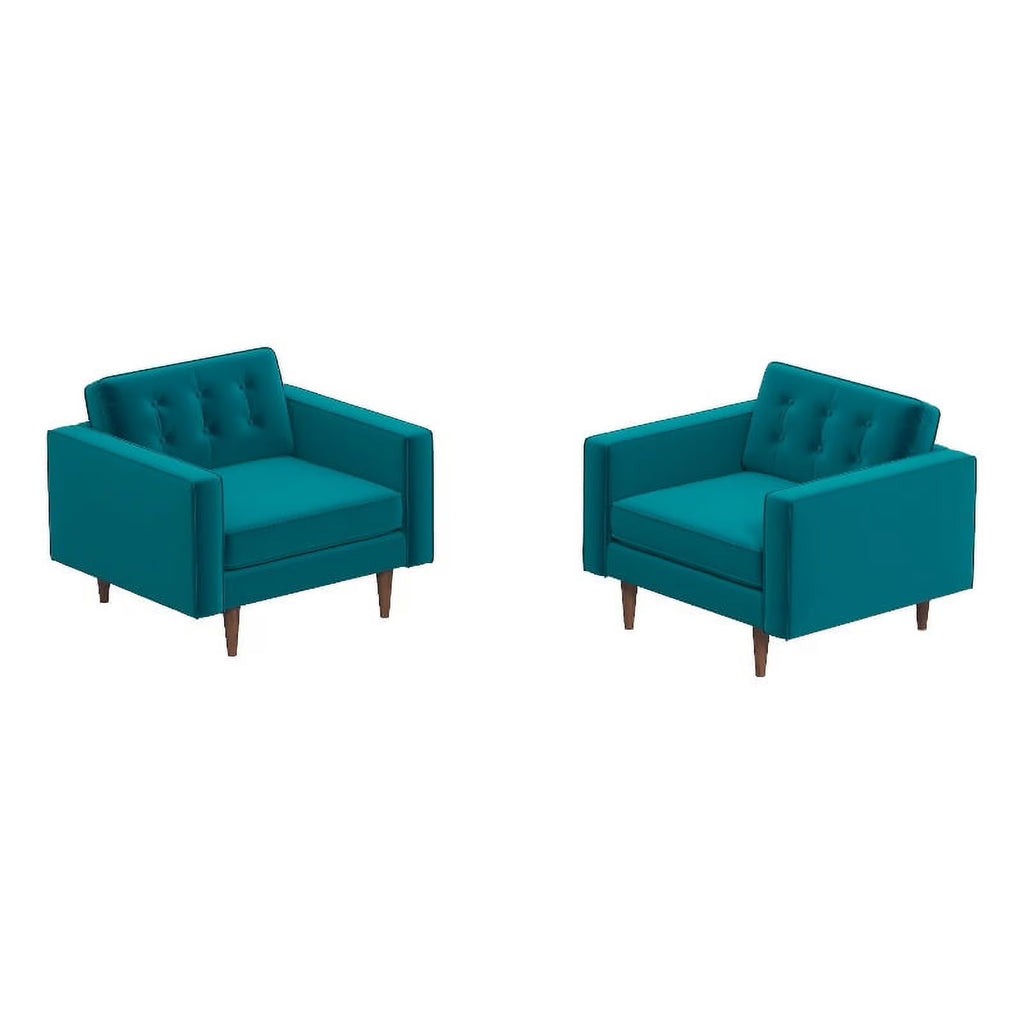 Turquoise Velvet Lounge Chair (Set of 2) R772