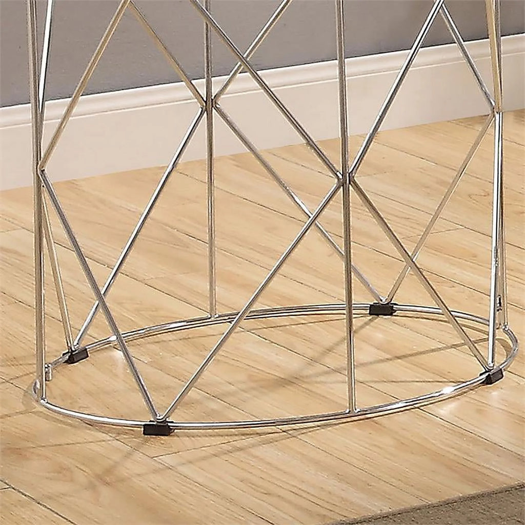 Contemporary Glass Top Round End Table L86859