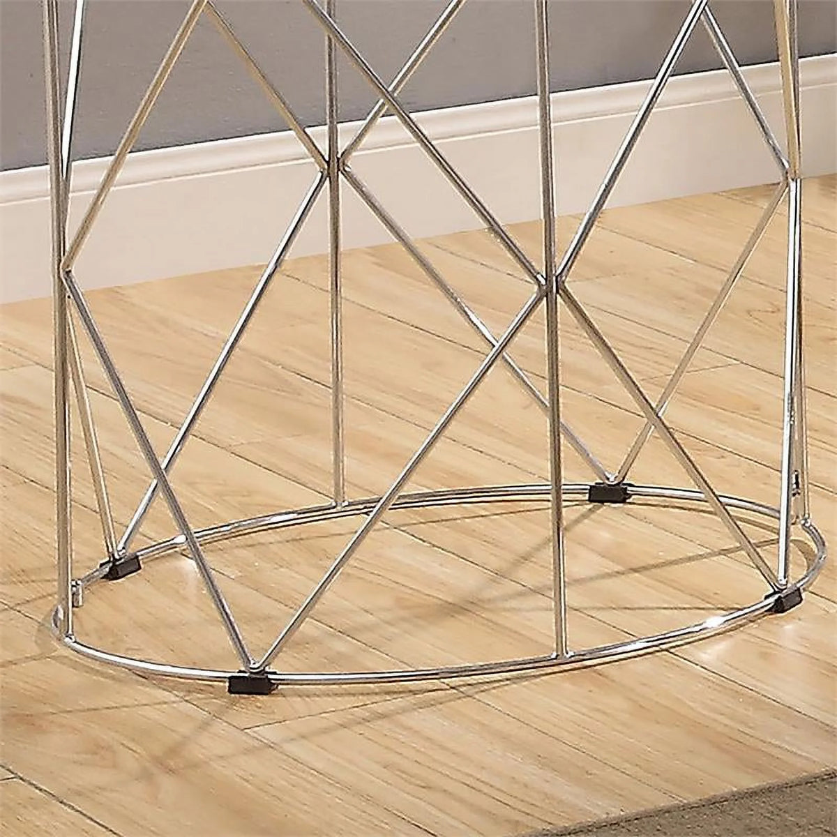 Contemporary Glass Top Round End Table L86859