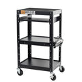 Black Metal Rolling Storage Cart with Adjustable Shelves N4450