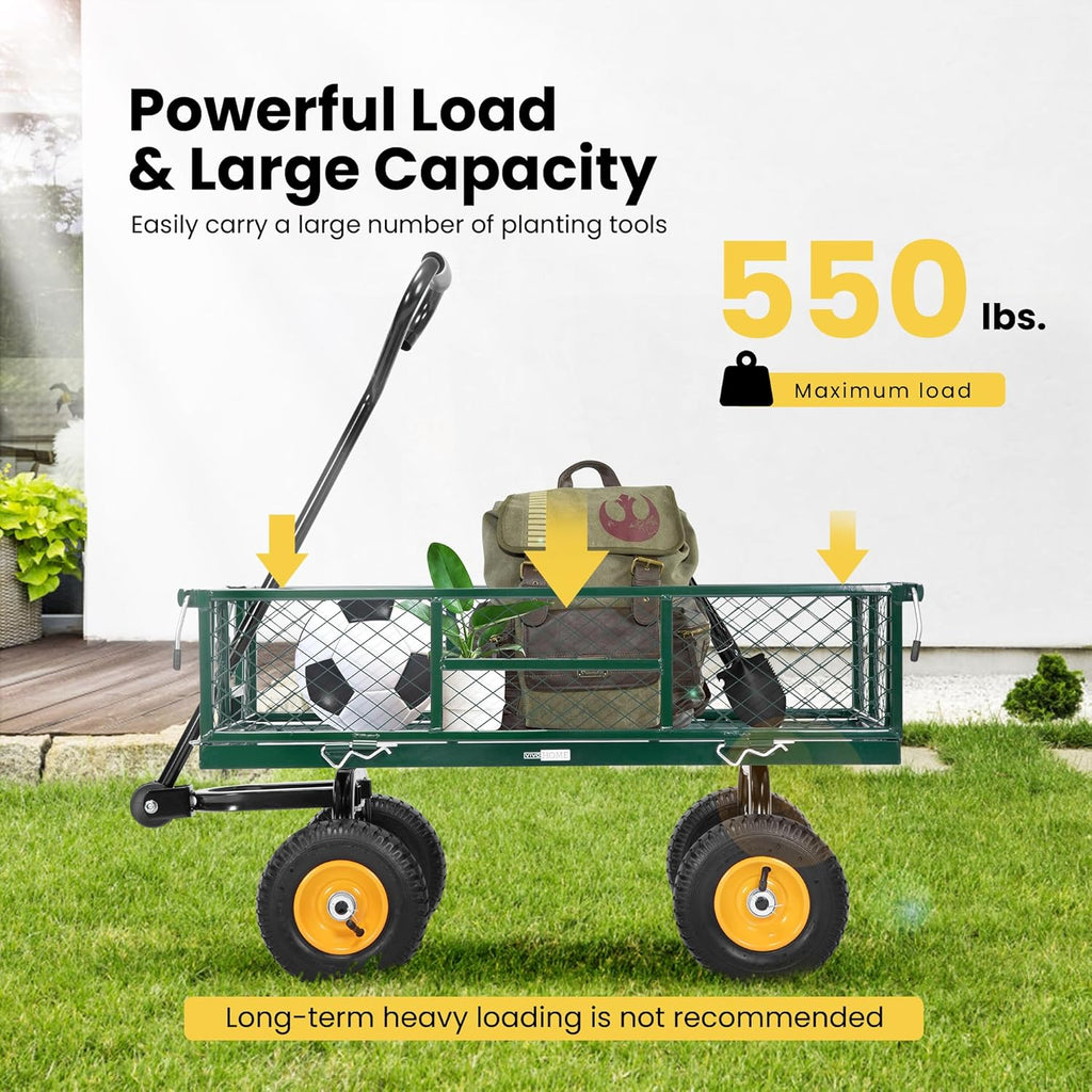 Heavy Duty Mesh Steel Garden Cart with Removable Sides L93285