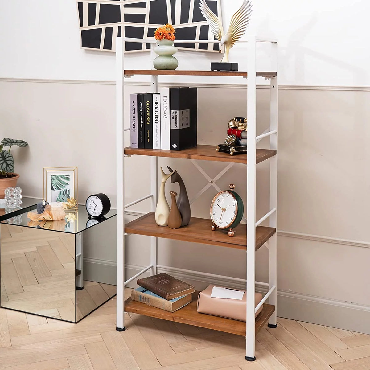 Black 2 Tier Real Wood Bookshelf F71627