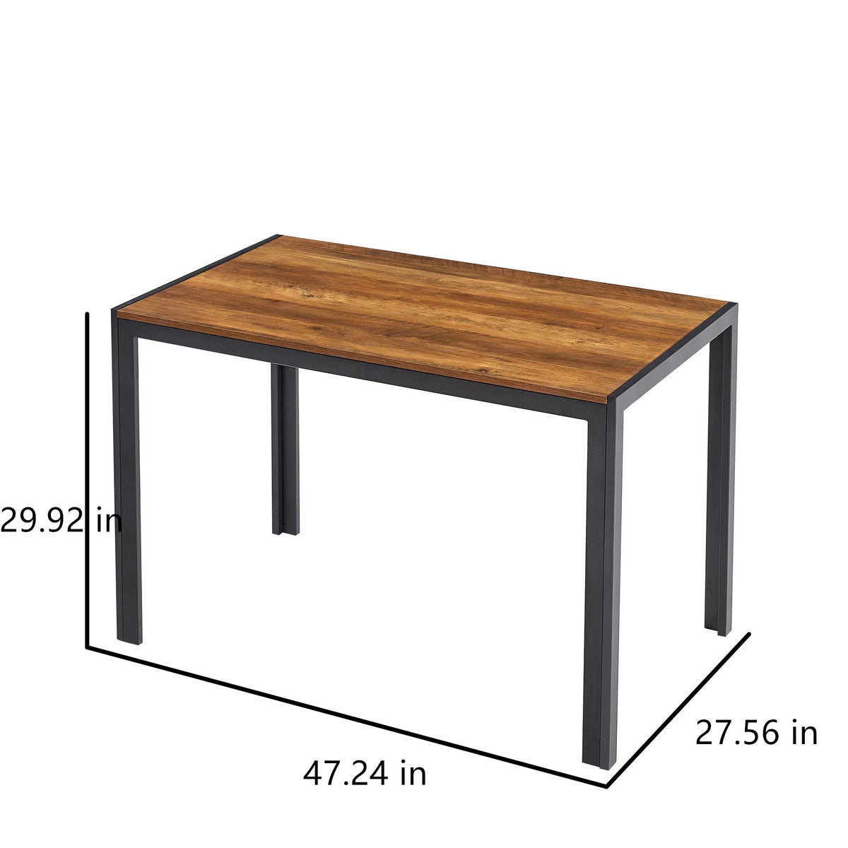 47 Inch Black Metal Dining Table V10318