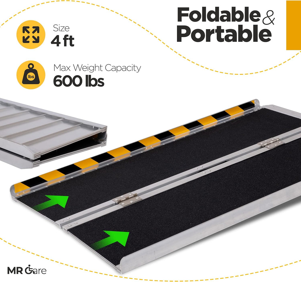 Portable Lightweight Foldable Wheelchair Ramp with Handle 4FT Y852929