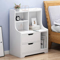 White Nightstand with Drawers & Shelf N714928