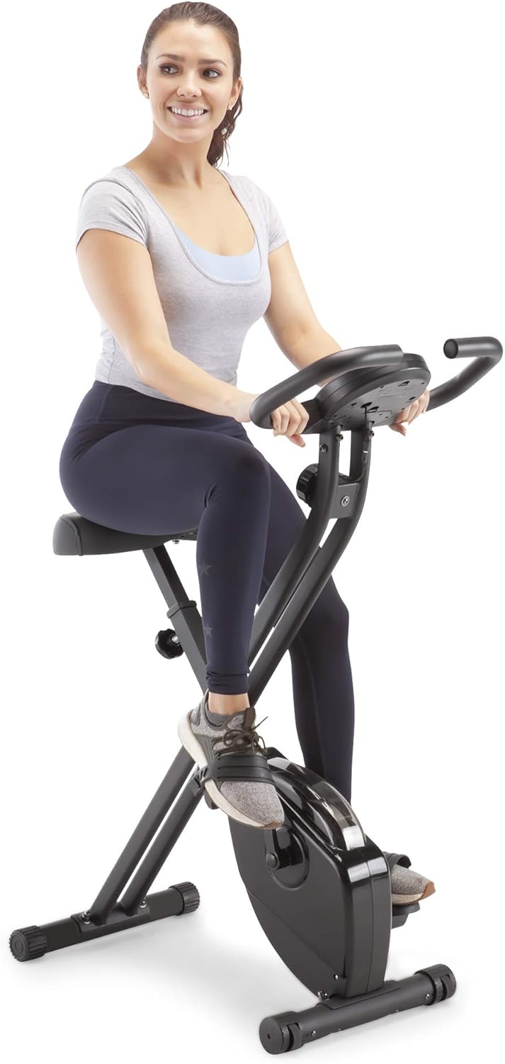 Foldable Upright Exercise Bike with Adjustable Resistance Y737858