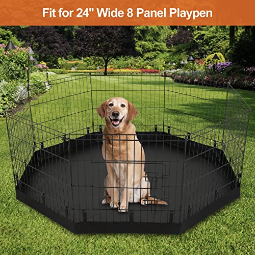 Metal Foldable Dog Playpen with 8 Panels 24”H & Bottom Pad R4456