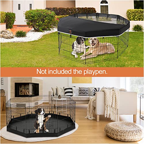 Metal Foldable Dog Playpen with 8 Panels 24”H & Bottom Pad R4456