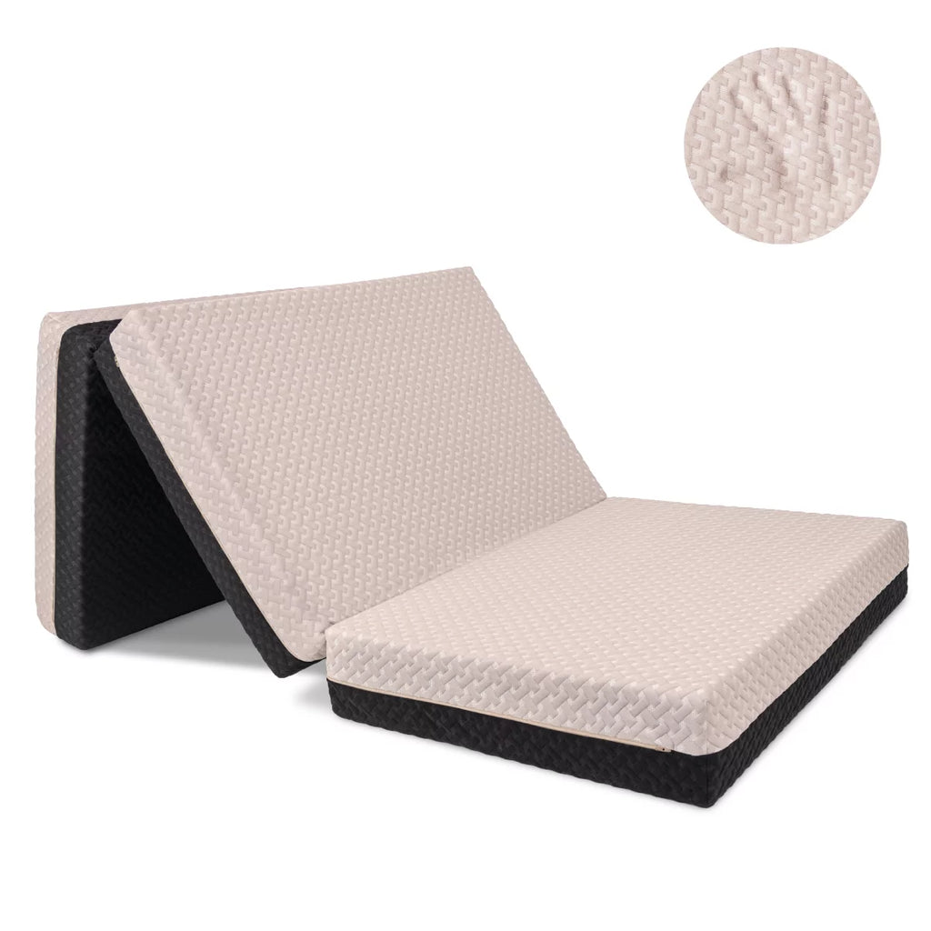 Queen Memory Foam Tri Folding Mattress with Waterproof Washable Cover H4577