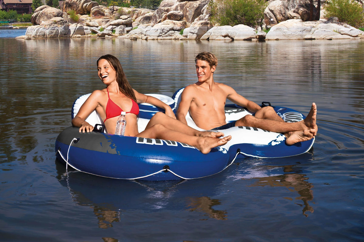 Inflatable 2 Person Float (2 Pack) + Single Tube W97179