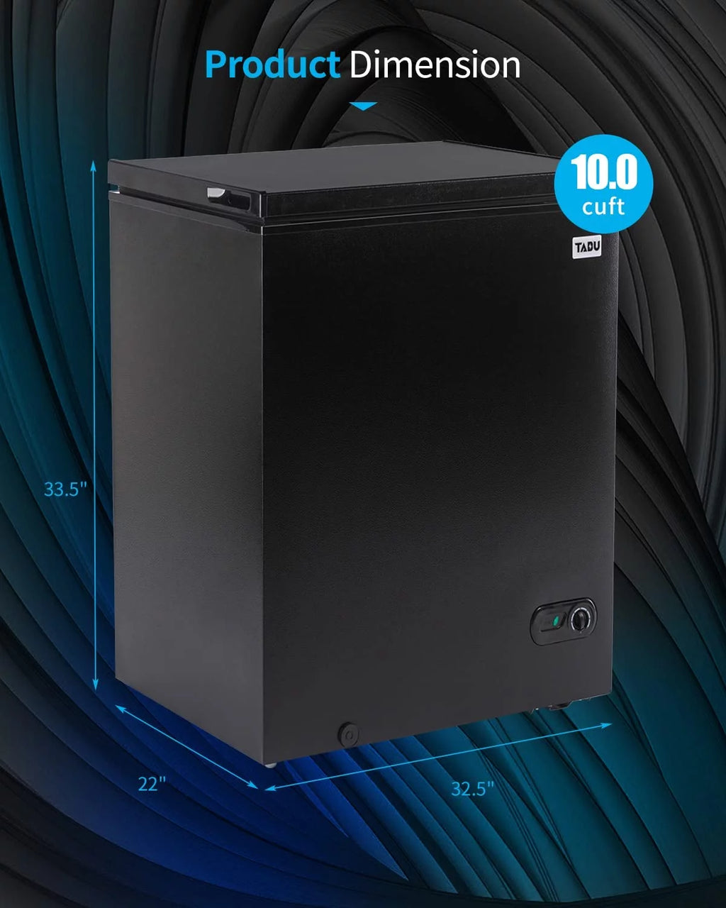 10.0 Cu Ft Black Chest Freezer with Removable Basket I3828