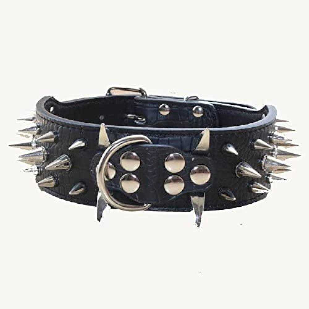 Leather Spiked Studded Dog Collars Harnesses Matching Set V1033