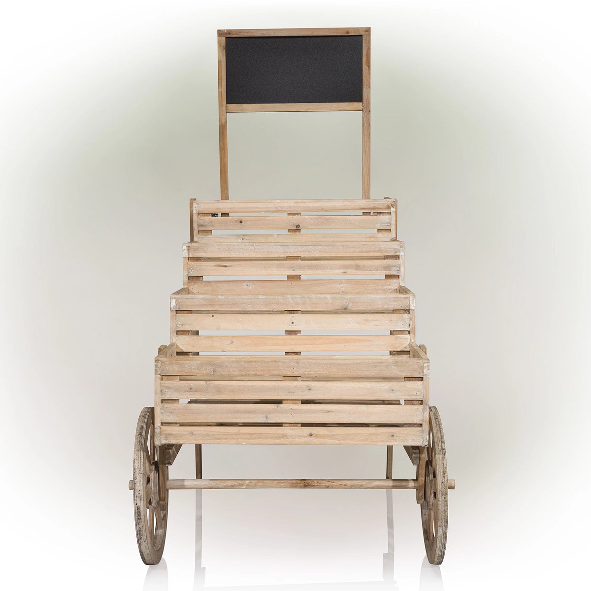 Wooden Cart Plant Display Stand Z76792