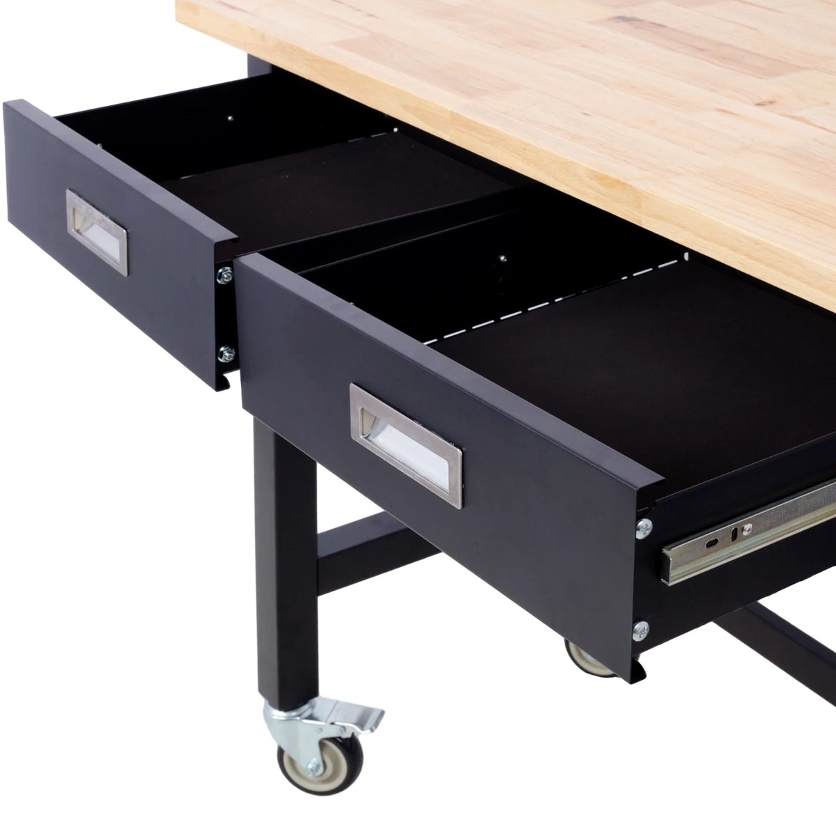 48in Adjustable Bamboo Wood Workbench with Drawer Storage W55442