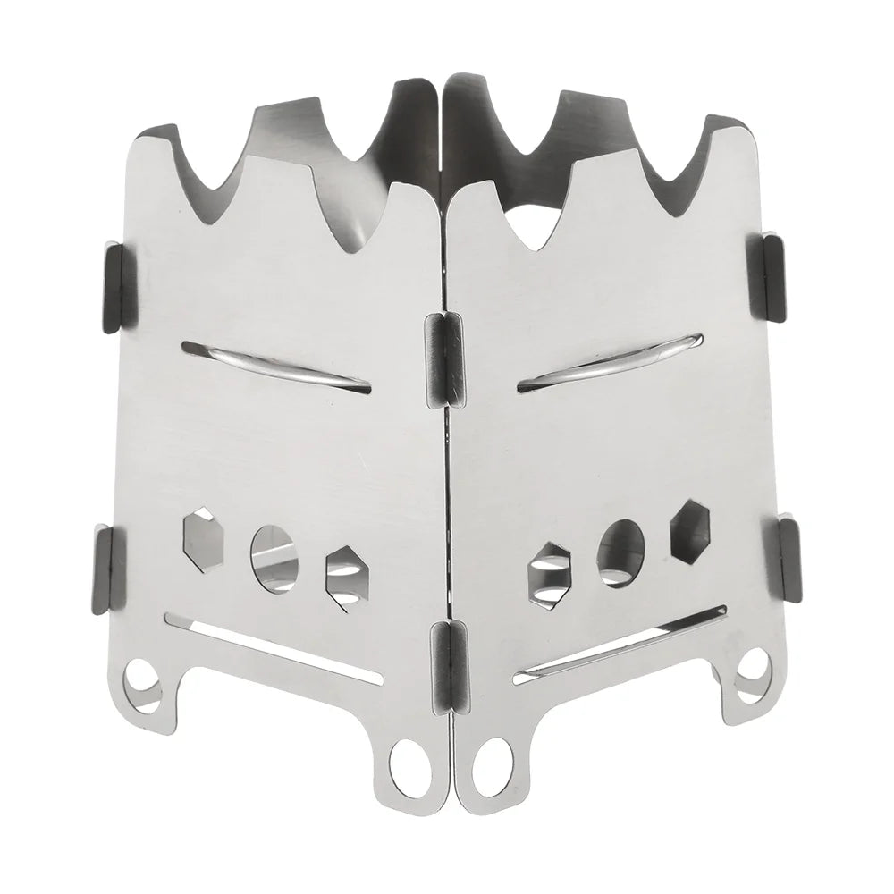 Outdoor Camping Portable Ultralight Folding Stainless Steel Wood Pocket with Tray X340