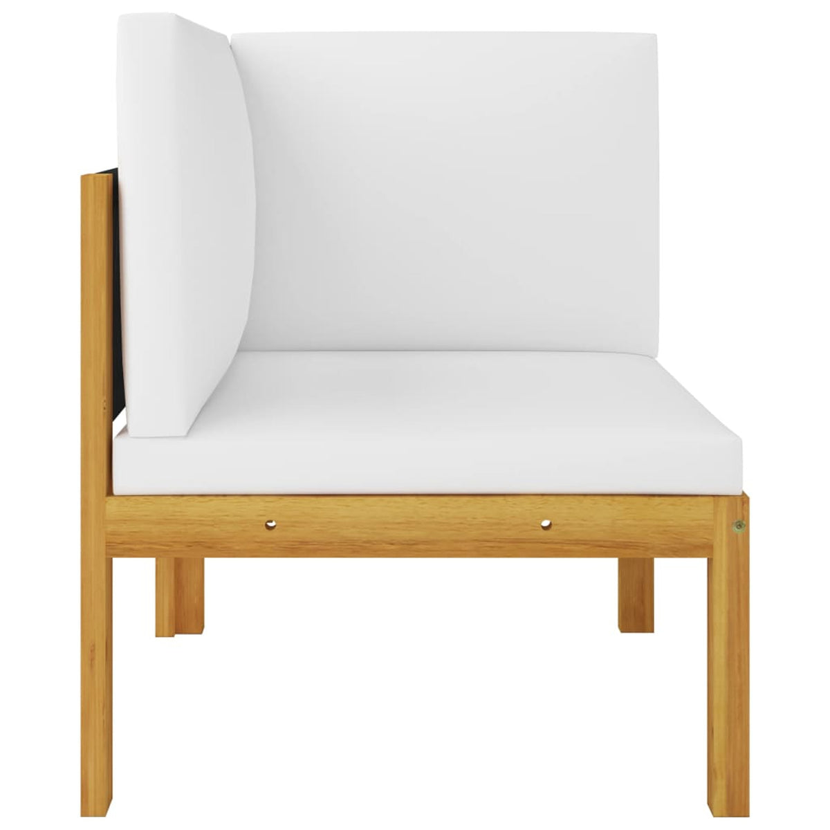 6 Piece Acacia Wood Patio Lounge Set with Cream White Cushion N572