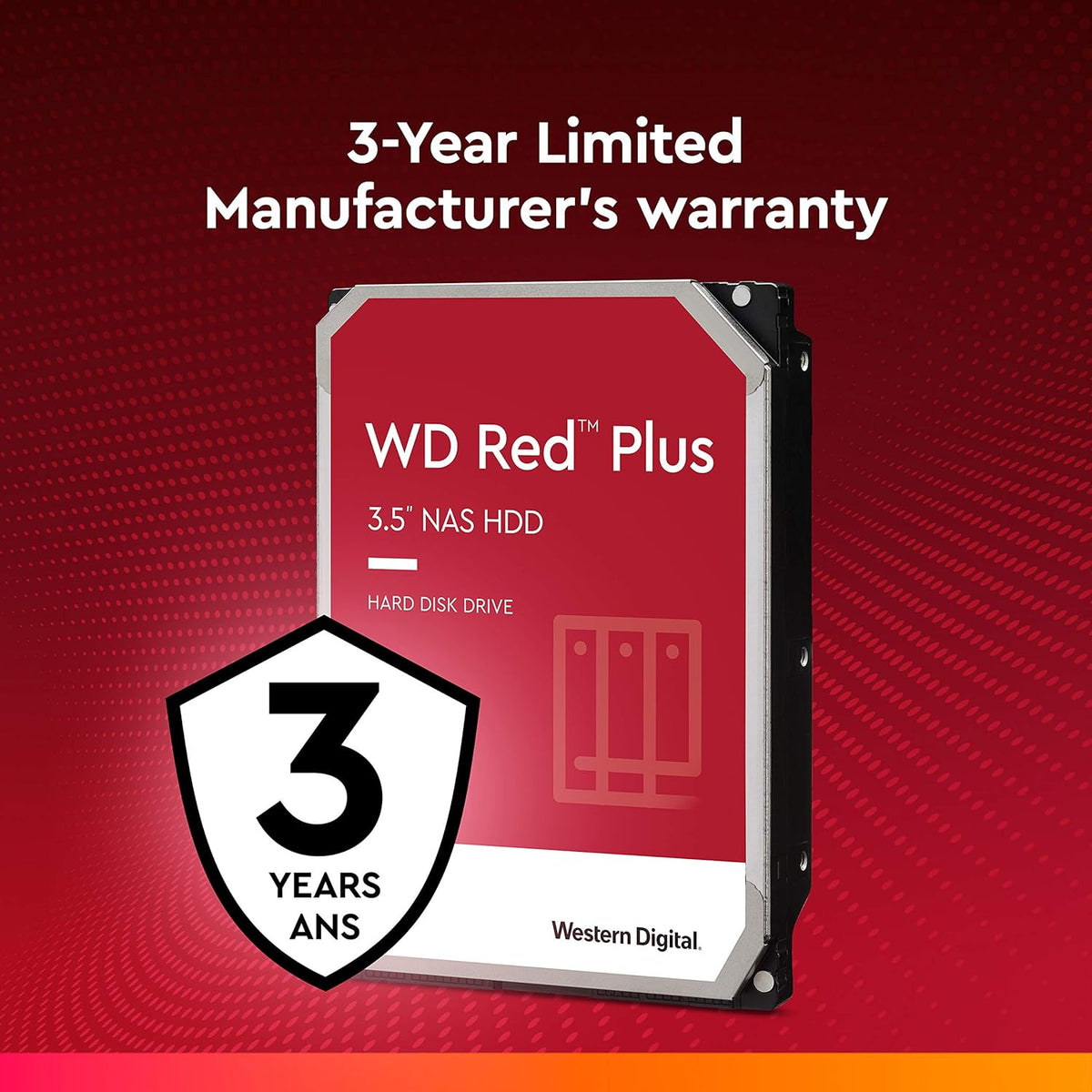 8TB WD Red Plus NAS Internal Hard Drive HDD - 5400 RPM, SATA 6 Gb/s, CMR, 256 MB Cache, 3.5 B8600