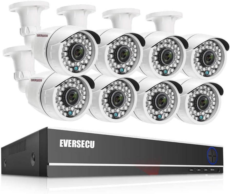 8 Channel Wired Security Camera System 1080P DVR with 8 Weatherproof Cameras X22530