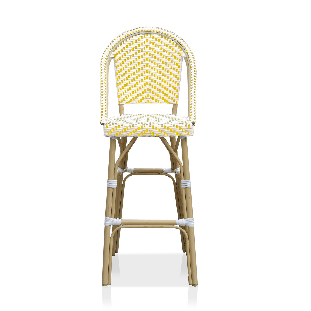 Natural Tone Patio Bar Chairs Set of 2 B6999
