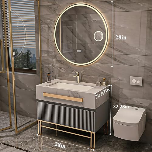 Bathroom Vanity with Sink includes Smart Defog Mirror, Modern Bathroom Sink Cabinet, Large Capacity Storage Space (48") V6283