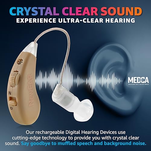 Black Rechargeable BTE Hearing Amplifier Pair with USB Dock R66877