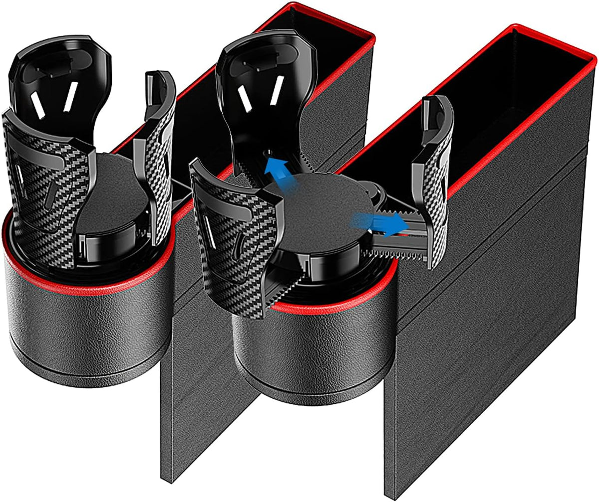 2 in 1 Car Cup Holder Expander 2 Pack Seat Gap Organizer with 360 Degrees Rotating Cup Holder X73151