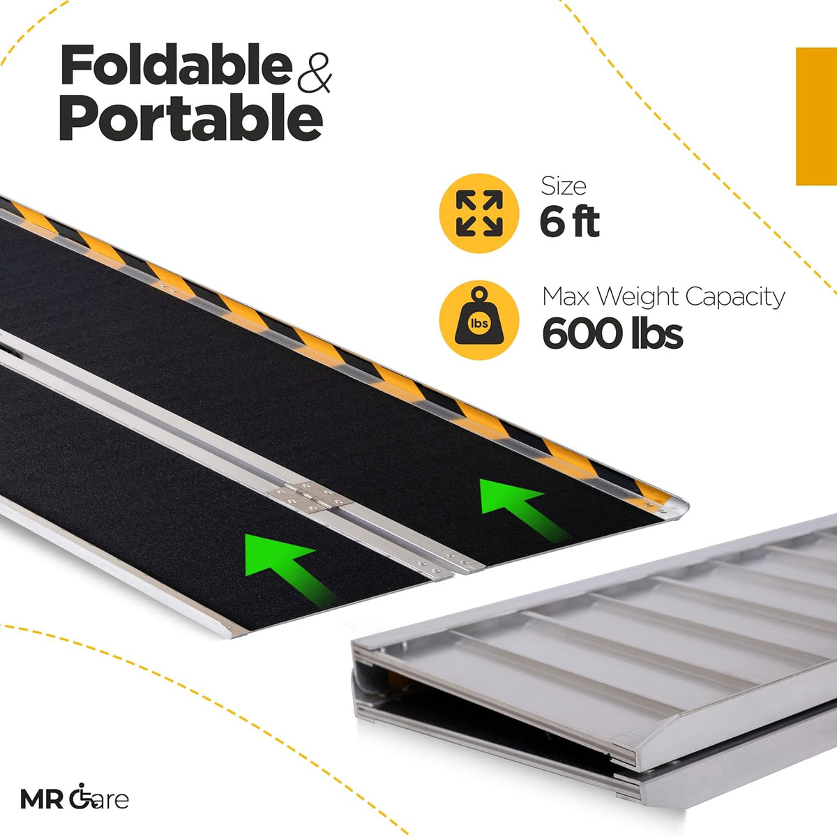 Portable Lightweight Foldable Wheelchair Ramp with Handle 4FT Y852929