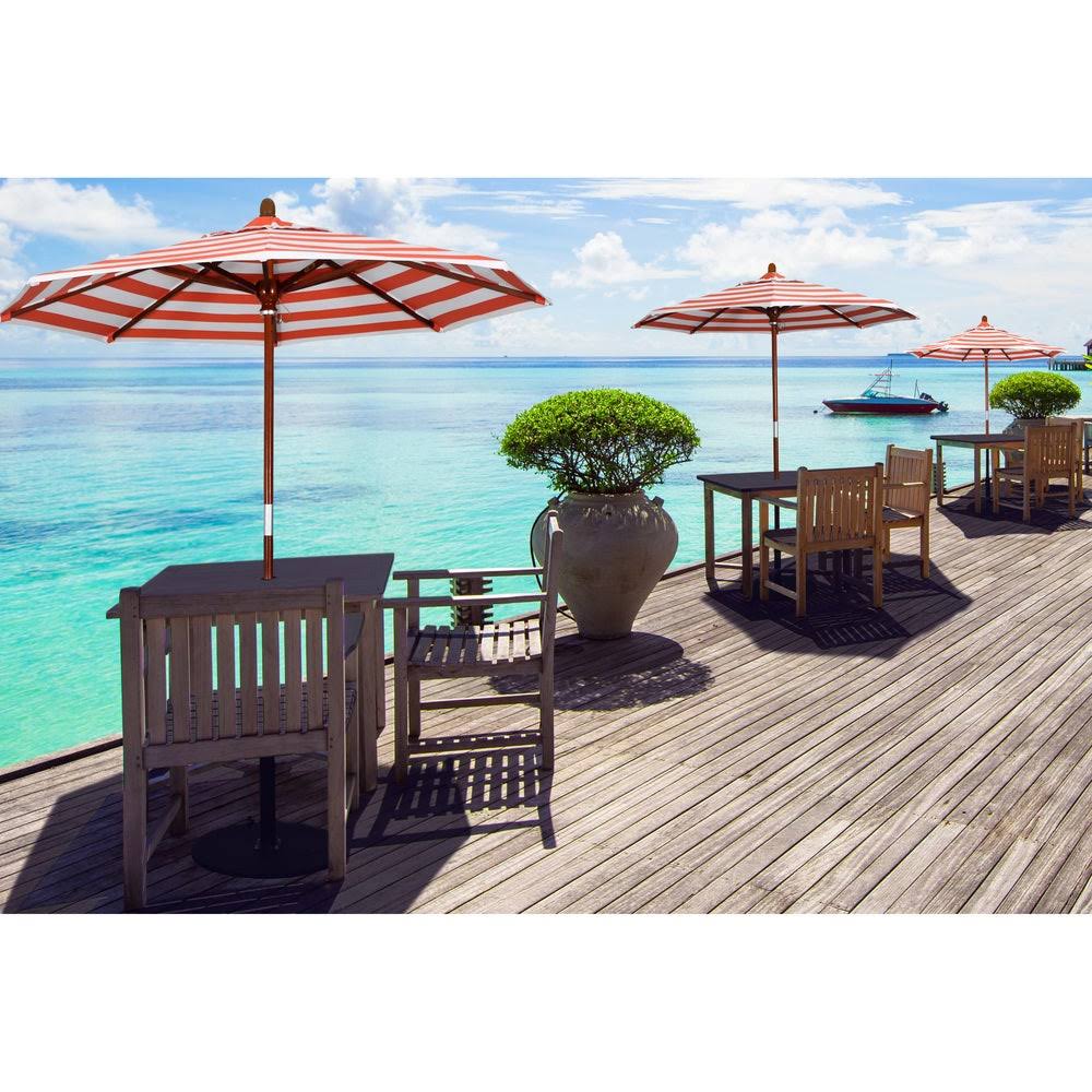 7.5ft Round Wood Umbrella Z489