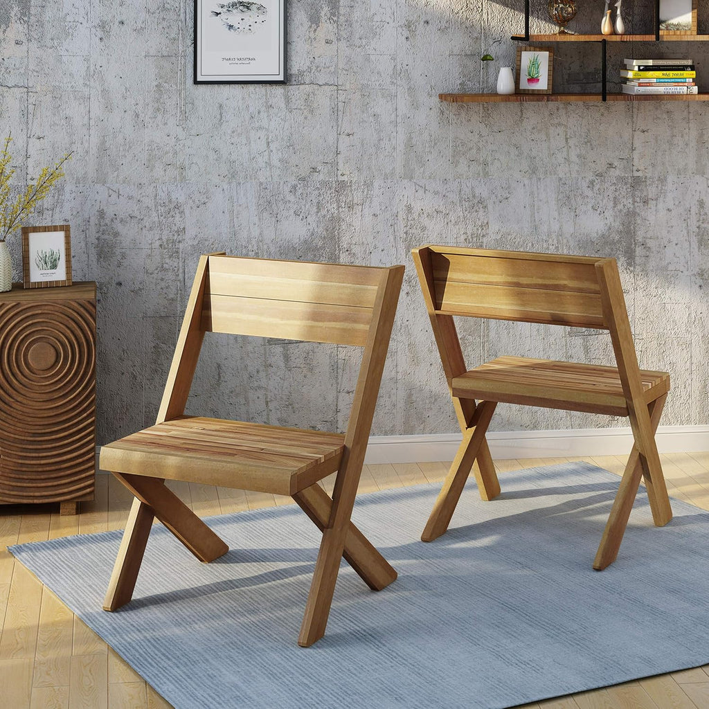 Acacia Wood Chairs Set of 2 V868899