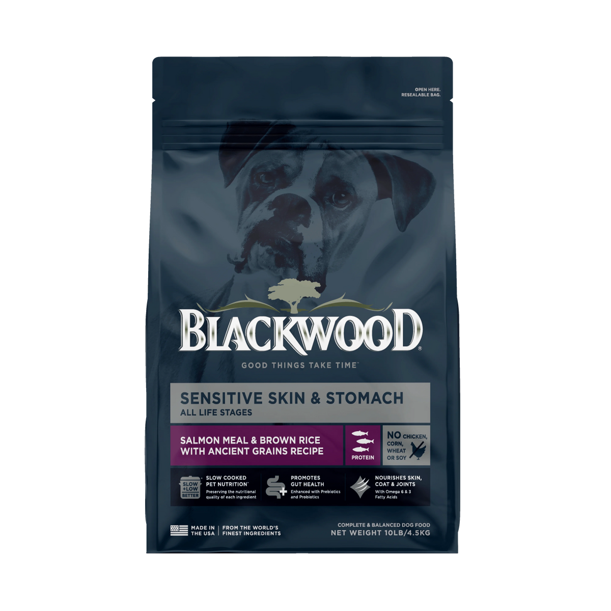 Blackwood Dry Dog Food Sensitive Skin & Stomach Salmon Meal with Ancient Grains 10 lb. C893