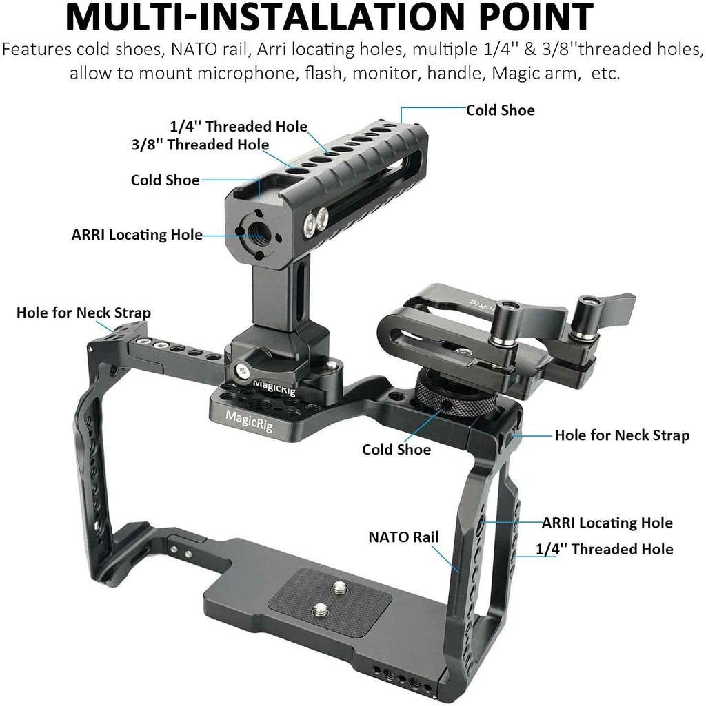 Camera Full Cage with NATO Rail, NATO Top Handle, T5 SSD Mount H2449
