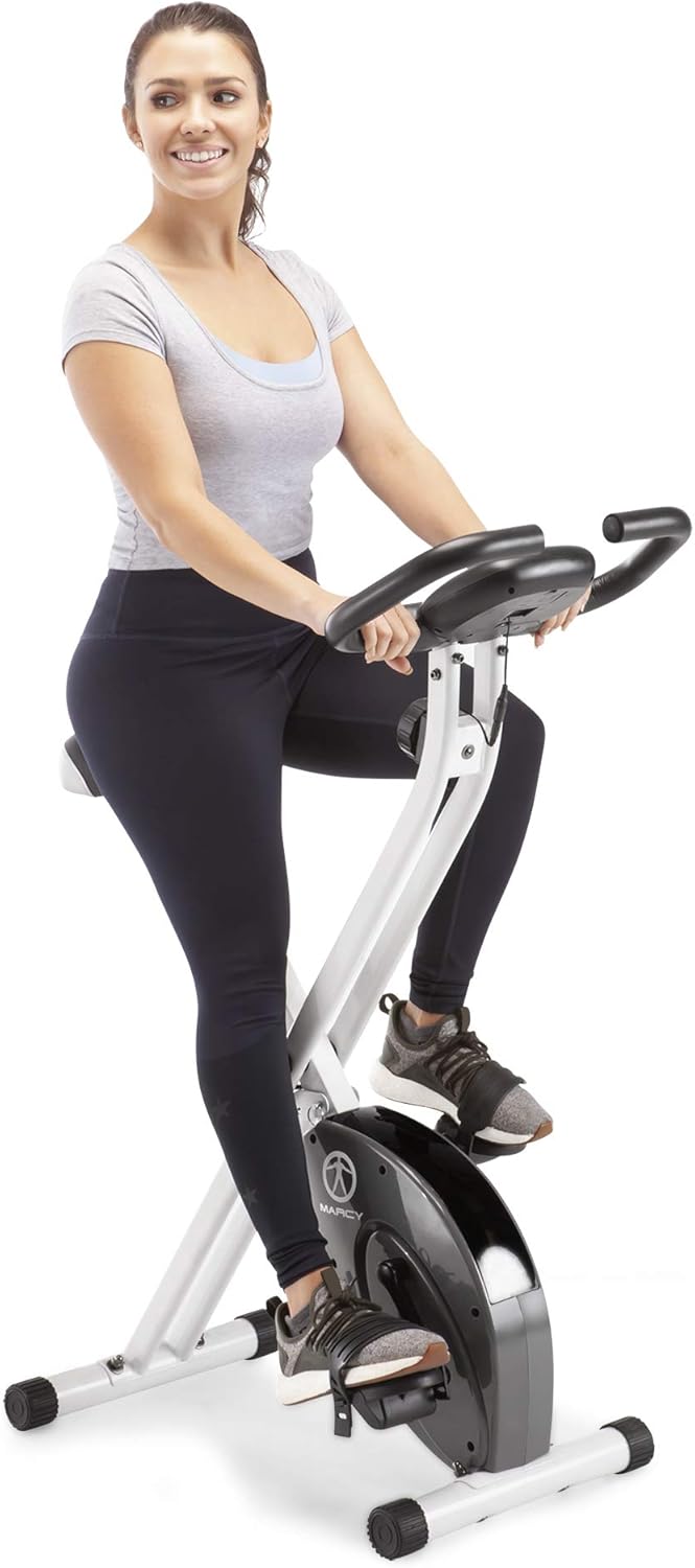 Foldable Upright Exercise Bike with Adjustable Resistance Y737858
