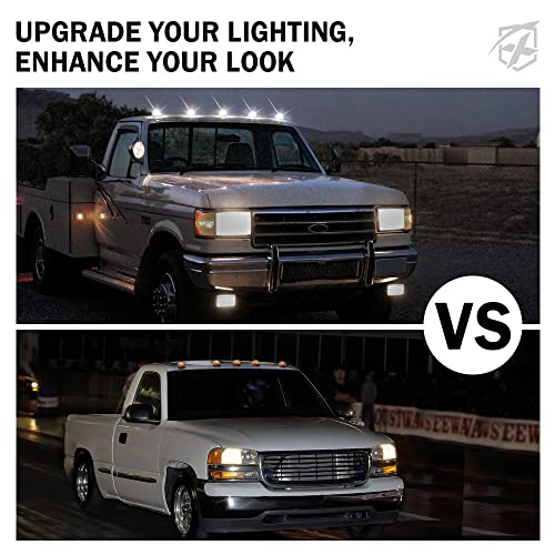 Black Smoked Lens 12 LEDs Cab Clearance Light 5 Pcs Roof Top Marker Running Lights Kit U434