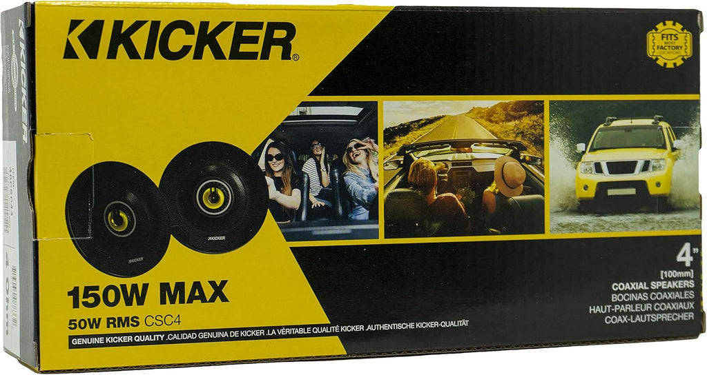 4 Inch Car Audio Speaker with Woofers, Yellow (2 Pack) K54196