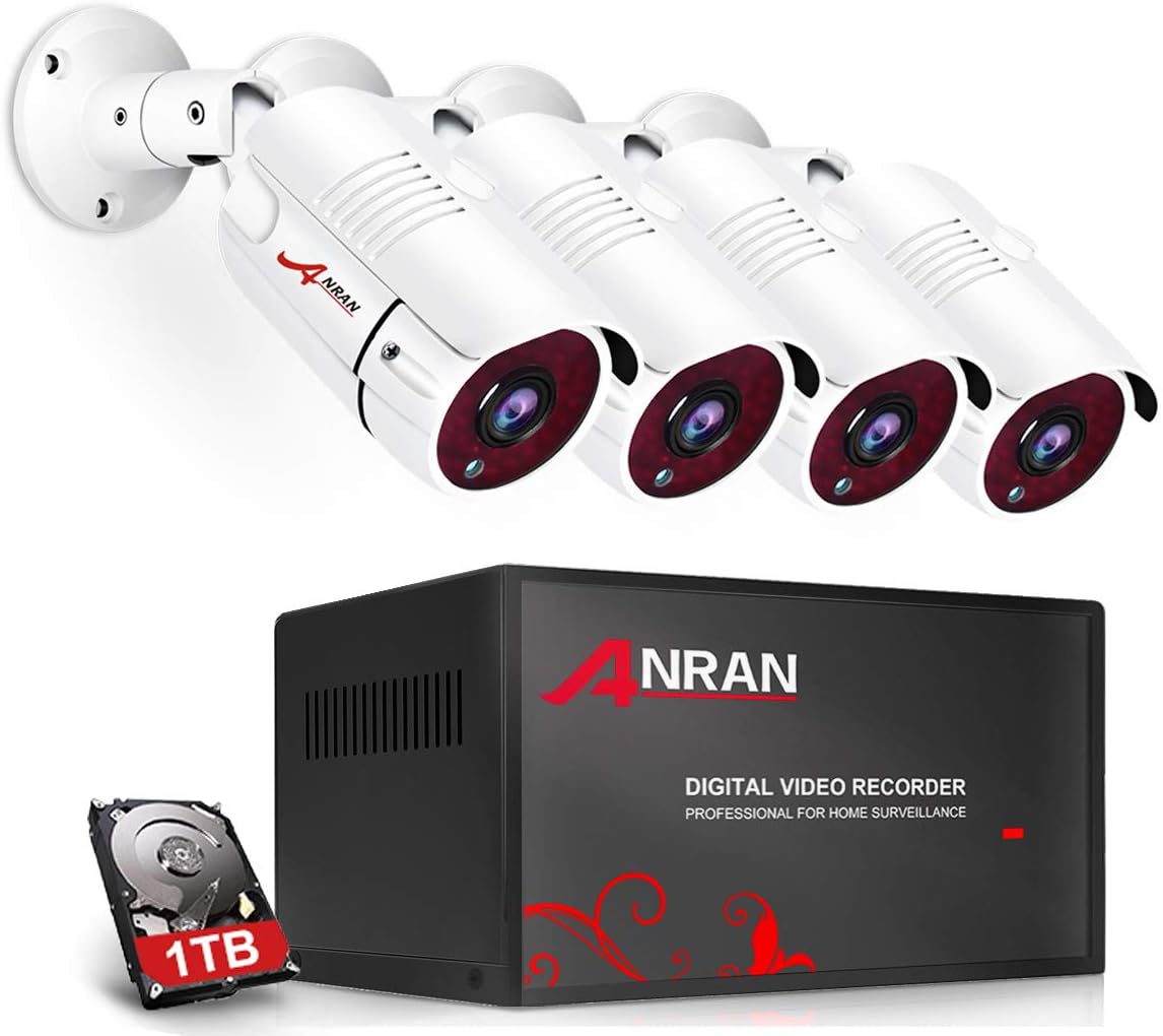 Wired 4 Channel HD Security Camera System with 1TB Hard Drive and 4 Weatherproof Cameras M4268