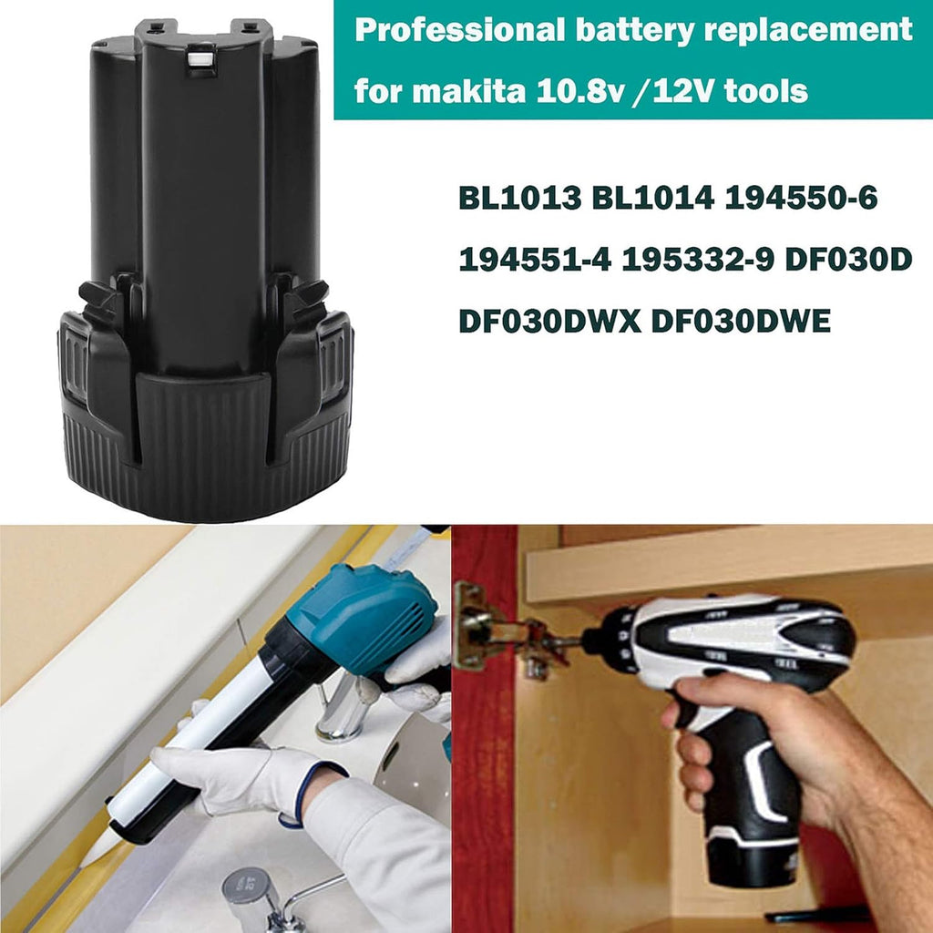 2 Packs 3000mAh BL1013 Battery for Makita 10.8V Li-ion Replacement Battery Q778346
