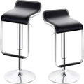 White Set of 2 Swivel Adjustable Bar Stools with Arms V1217