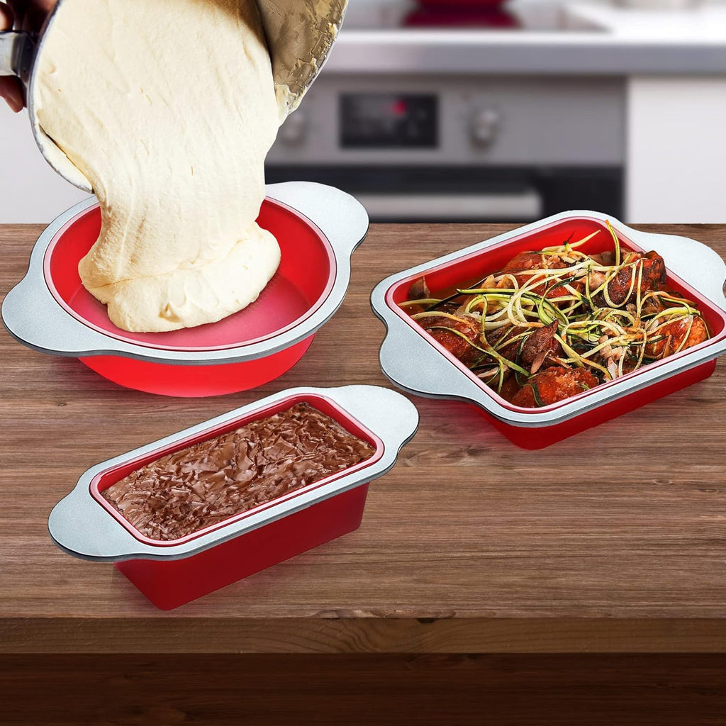 3 PCS Non-Stick Silicone Bakeware Set E859159