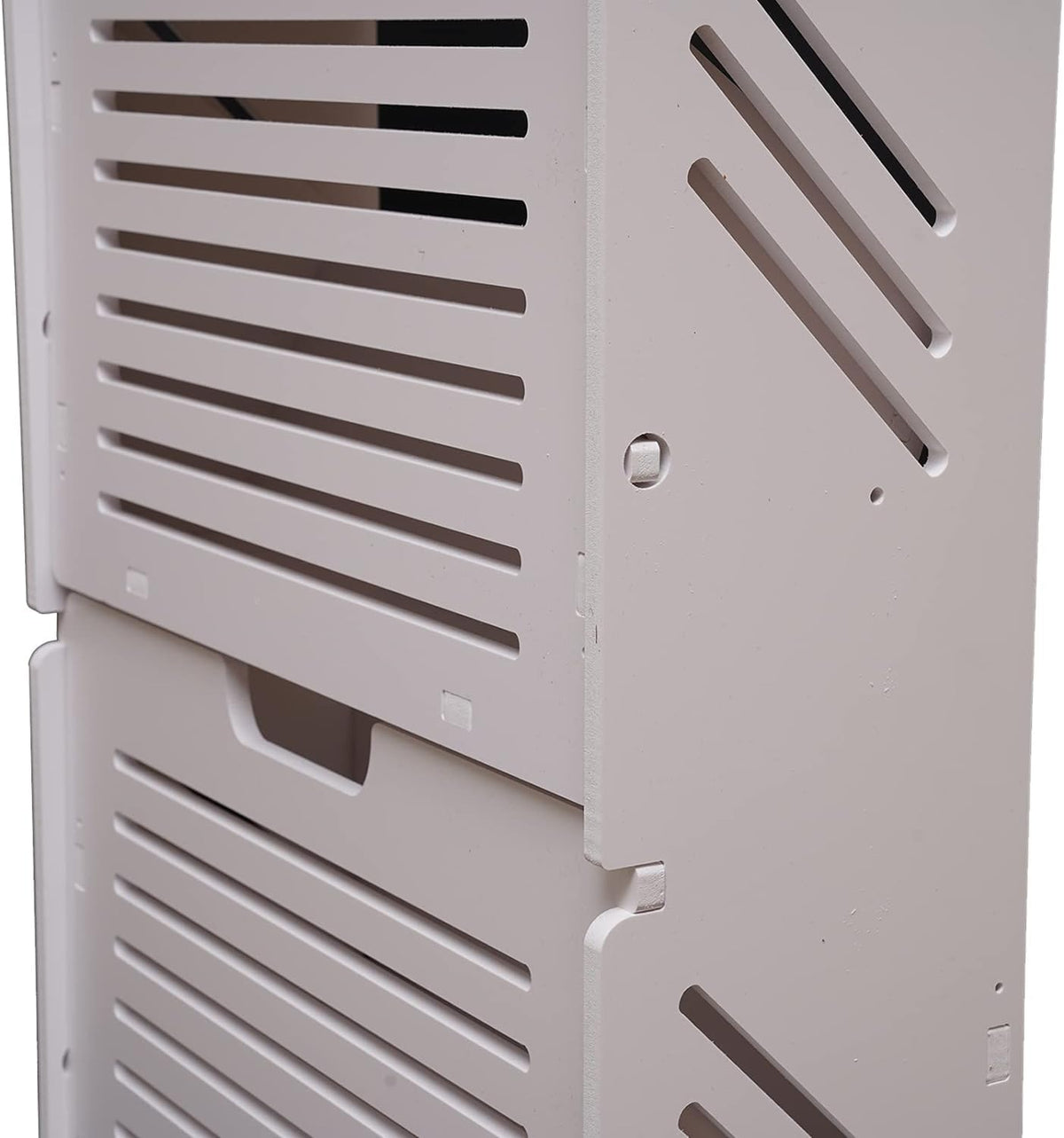White Wood Look 2 Flip Drawers Freestanding Shoe Storage Cabinet K38043