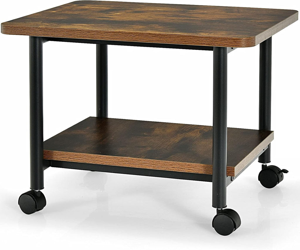 3-Tier Adjustable Rolling Printer Stand with 2 Storage Shelves N175152