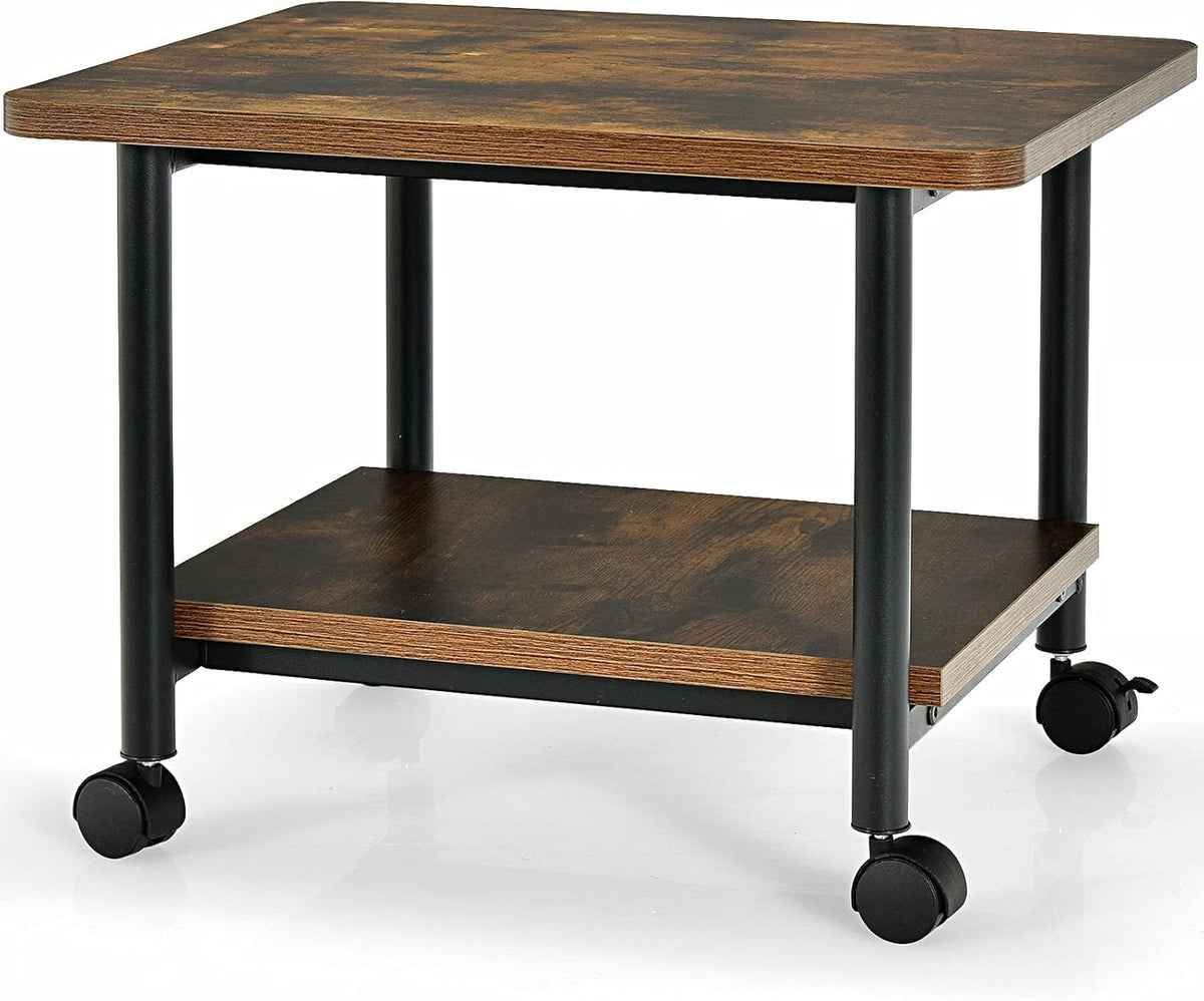 3-Tier Adjustable Rolling Printer Stand with 2 Storage Shelves N175152