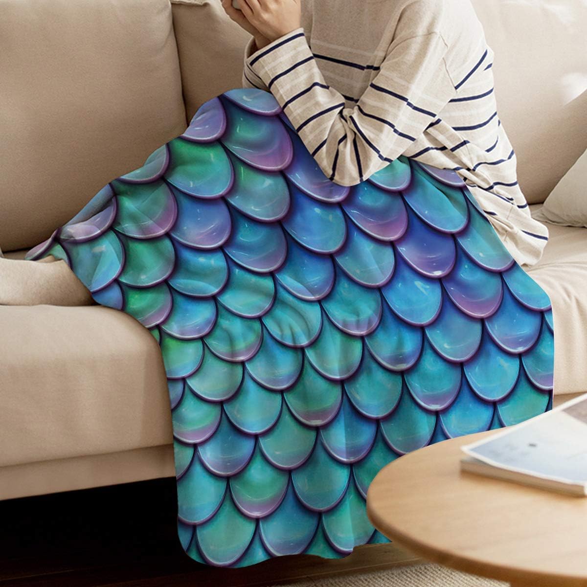 Flannel Fleece 50 x 80 inch Geometric Throw Blanket Q43289