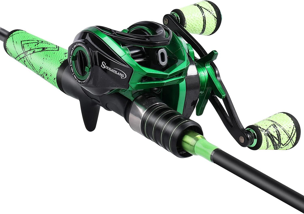 Medium Fast Baitcasting Fishing Rod and Reel Combo, 24-Ton Carbon Fiber 2 Pieces V27600