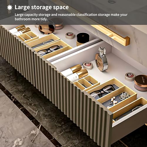 Bathroom Vanity with Sink includes Smart Defog Mirror, Modern Bathroom Sink Cabinet, Large Capacity Storage Space (48") V6283