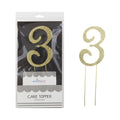 Gold Rhinestone Number 3 Cake Topper U1125