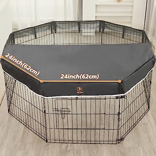 Metal Foldable Dog Playpen with 8 Panels 24”H & Bottom Pad R4456