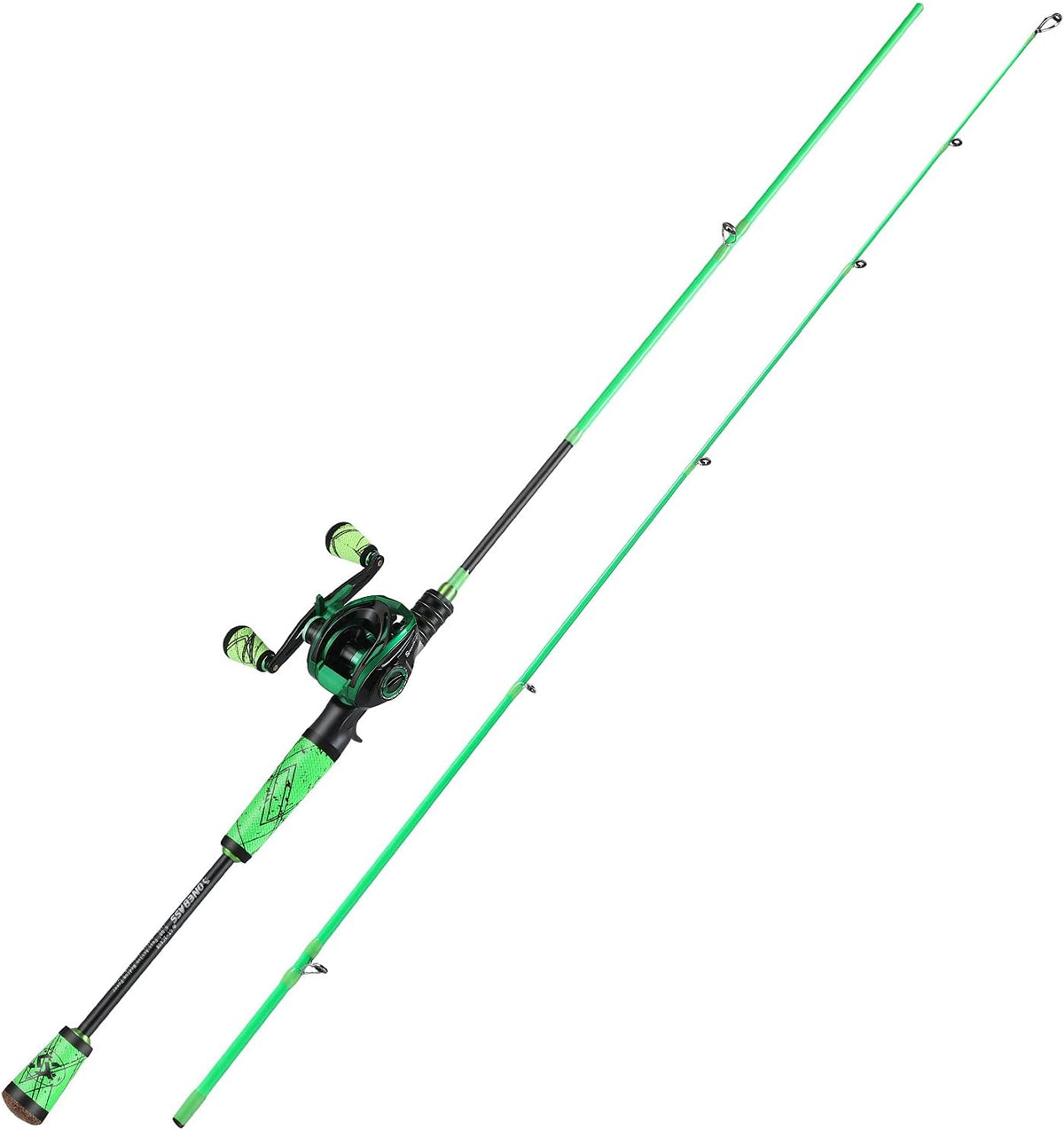 Medium Fast Baitcasting Fishing Rod and Reel Combo, 24-Ton Carbon Fiber 2 Pieces V27600