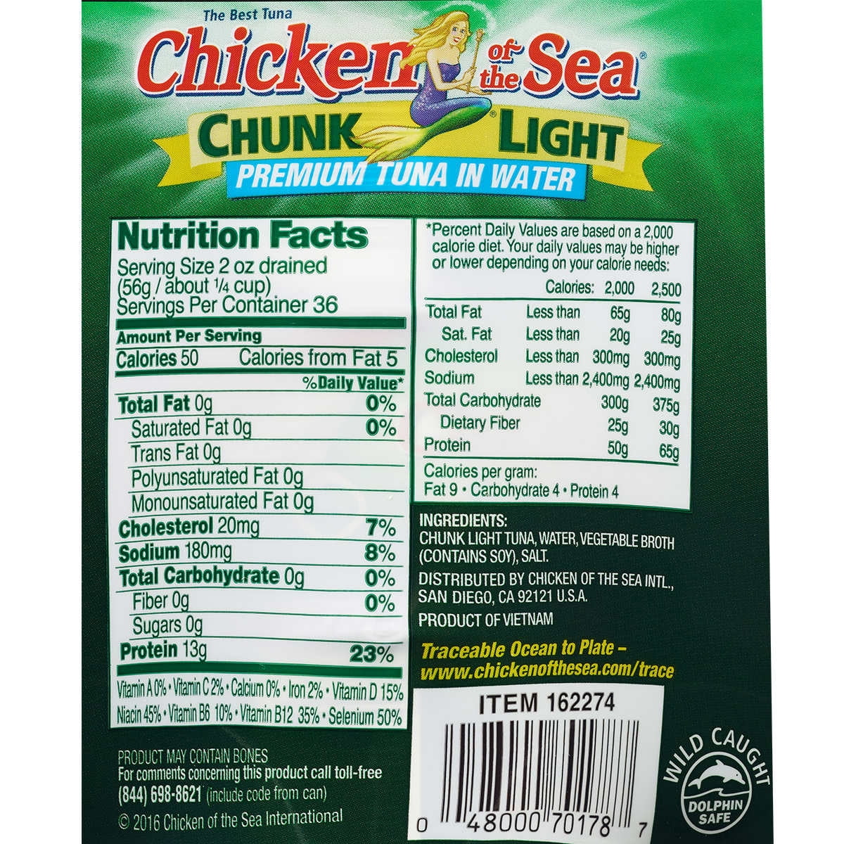 Chunk Light Tuna in Water 7 Ounce (Pack of 12) R225888