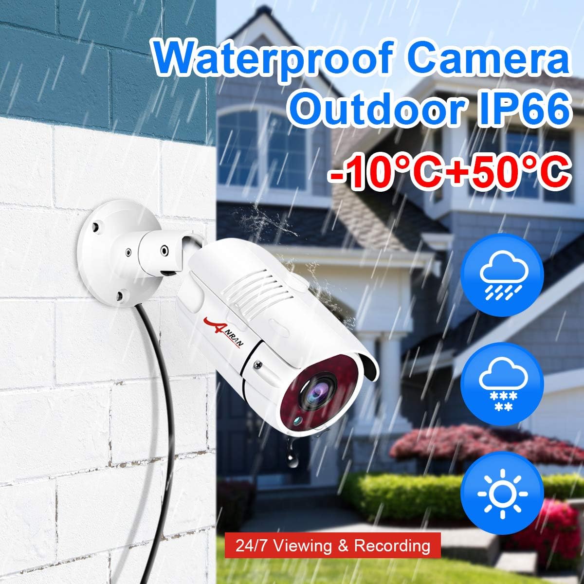 Wired 4 Channel HD Security Camera System with 1TB Hard Drive and 4 Weatherproof Cameras M4268