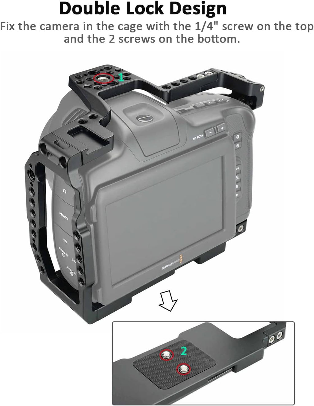Camera Full Cage with NATO Rail, NATO Top Handle, T5 SSD Mount H2449